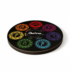 Chakra rgelsesholder i mangotr 10 cm  smuk, stabil og spirituel rgelsebase