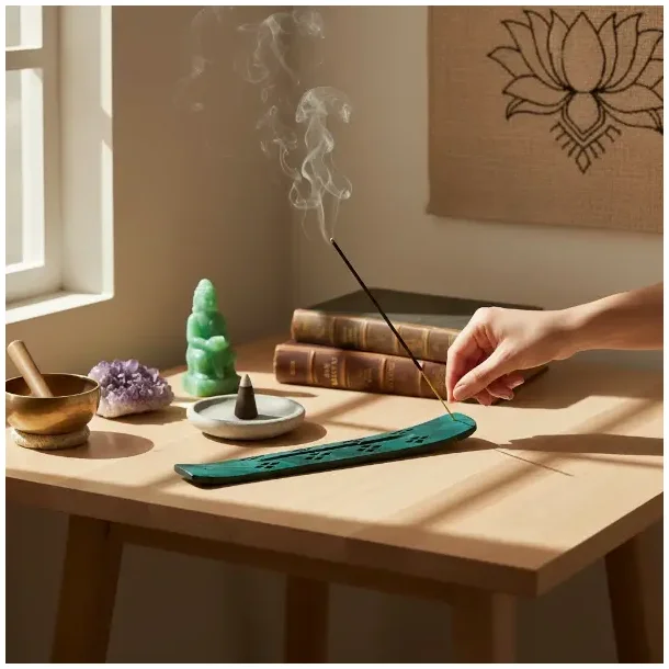 R�gelsesholder i gr�nt tr� med smukke udsk�ringer � 25,5 x 3,7 cm dekorativ