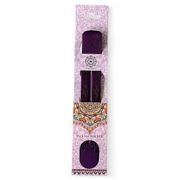 R�gelsesholder i lilla tr� med smukke udsk�ringer � 25,5 x 3,7 cm dekorativ