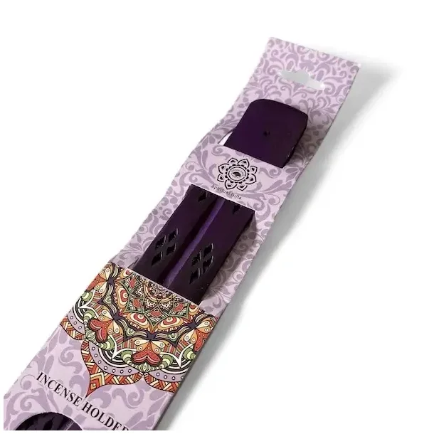 R�gelsesholder i lilla tr� med smukke udsk�ringer � 25,5 x 3,7 cm dekorativ
