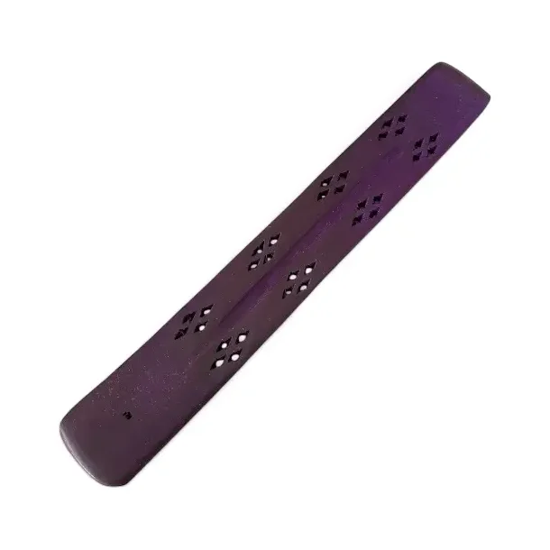 Rgelsesholder i lilla tr med smukke udskringer  25,5 x 3,7 cm dekorativ