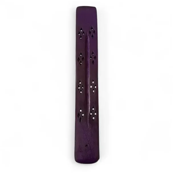 R�gelsesholder i lilla tr� med smukke udsk�ringer � 25,5 x 3,7 cm dekorativ