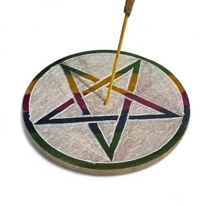 Rgelsesholder | sbesten | fedtsten | Pentagram | Ml  7,5 cm i diameter