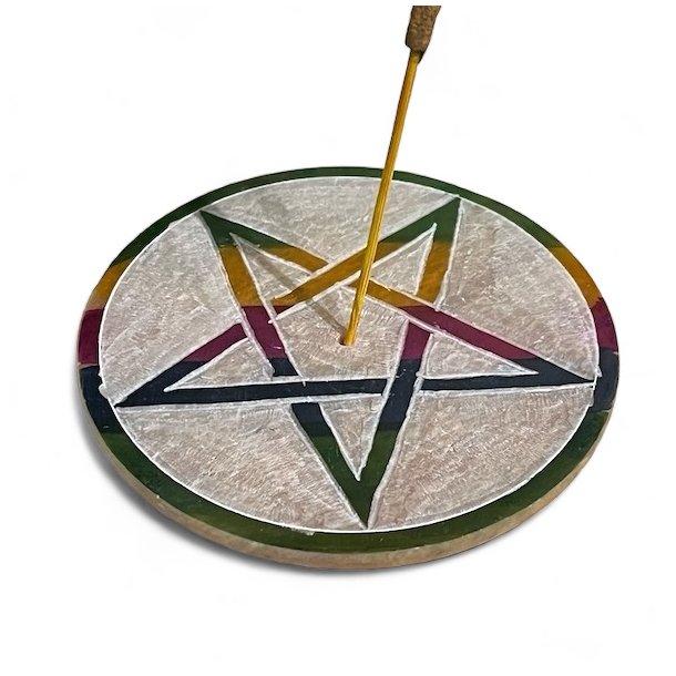 Rgelsesholder | sbesten | fedtsten | Pentagram | Ml  7,5 cm i diameter