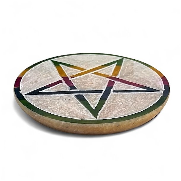 Rgelsesholder | sbesten | fedtsten | Pentagram | Ml  7,5 cm i diameter