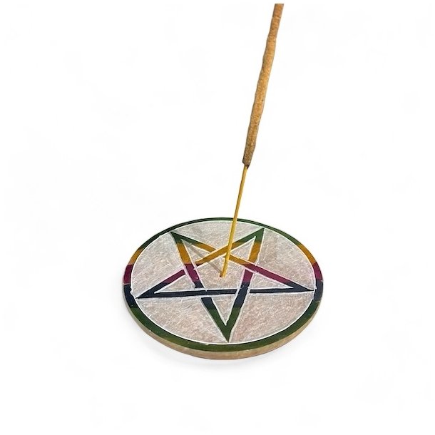 Rgelsesholder | sbesten | fedtsten | Pentagram | Ml  7,5 cm i diameter