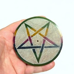Rgelsesholder | sbesten | fedtsten | Pentagram | Ml  7,5 cm i diameter