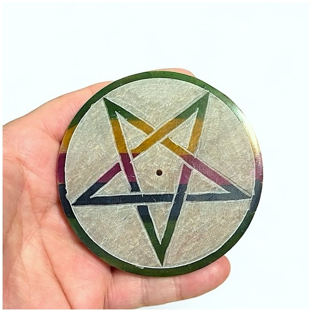Rgelsesholder | sbesten | fedtsten | Pentagram | Ml  7,5 cm i diameter