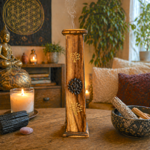 R�gelsesholder t�rn i tr� med sort r� turmalin i spirituelt hjemmemilj�