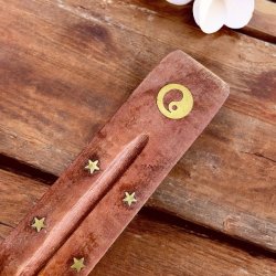 Rustikke rgelsesholder i tr | Yin &amp; Yang | Ml 25 x 4 x 0,6 cm