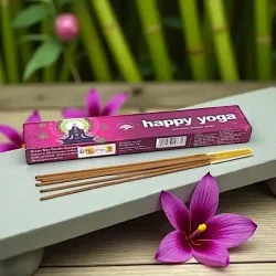 Happy Yoga r�gelsespinde masala med patchouli til yoga og meditation