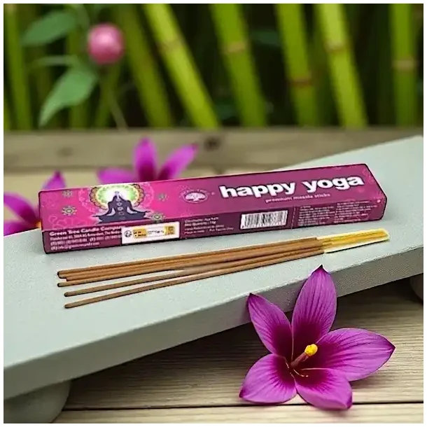 Happy Yoga r�gelsespinde masala med patchouli til yoga og meditation