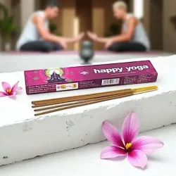 Happy Yoga r�gelsespinde masala med patchouli til yoga og meditation