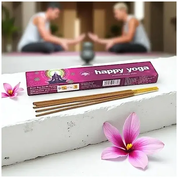 Happy Yoga r�gelsespinde masala med patchouli til yoga og meditation