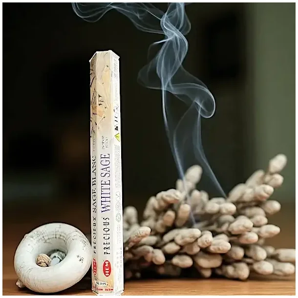 HEM Hvid Salvie R�gelse � 20 h�ndrullede r�gelsespinde til renselse, ro og balance