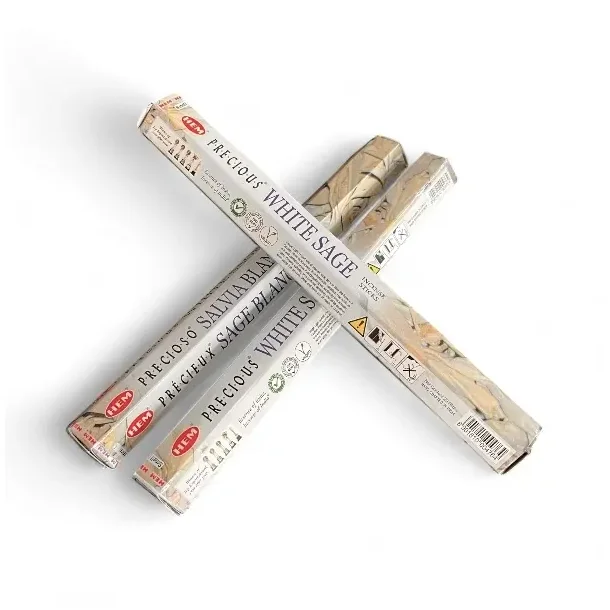 HEM Hvid Salvie R�gelse � 20 h�ndrullede r�gelsespinde til renselse, ro og balance