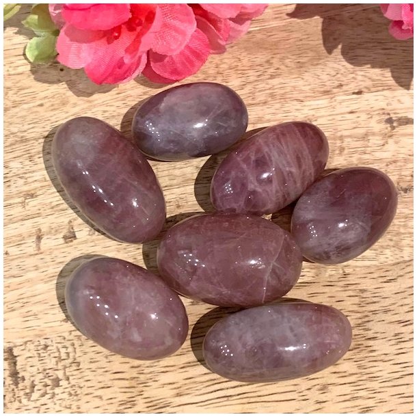 Pink ametyst | Lommesten | M�l 3 - 4 cm