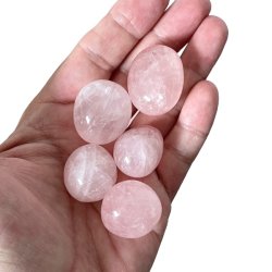 Rosenkvarts | Rosakvarts Lommesten, runde,  M�l 2,5 - 3 cm