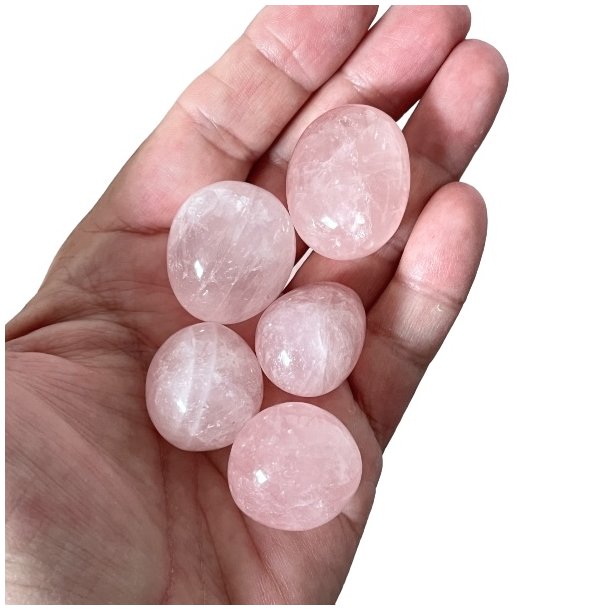 Rosenkvarts | Rosakvarts Lommesten, runde,  M�l 2,5 - 3 cm