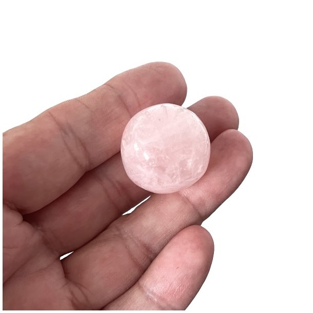 Rosenkvarts | Rosakvarts Lommesten, runde,  M�l 2,5 - 3 cm