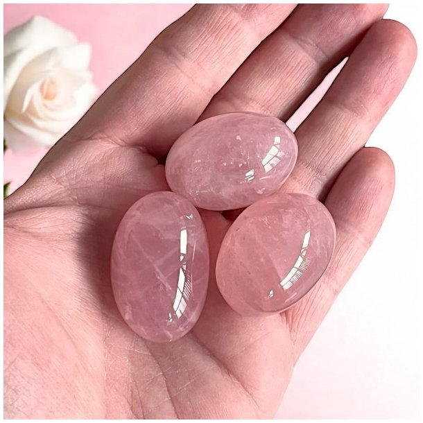 Rosenkvarts | Rosakvarts Lommesten  Ekstra Fin Kvalitet til Store Lommer (3-4 cm)
