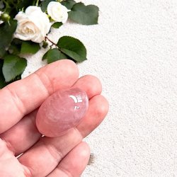 Rosenkvarts Lommesten 3-4 cm � Smuk Rosakvarts i Topkvalitet