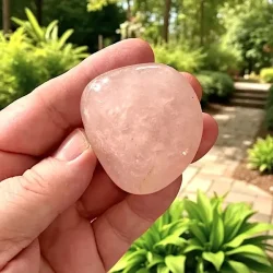 Rosenkvarts freeform XL poleret og fine,  Ml ca. 4 - 5 cm