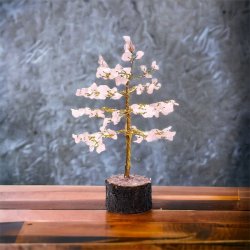 Krystaltr i Rosenkvarts p base af neemtr | Ml ca. 18 -19 cm udslet