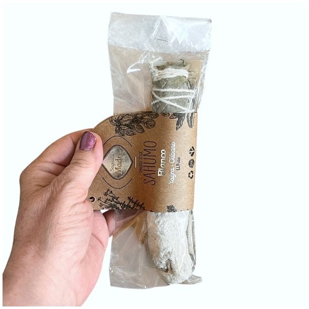Hvid Sahumo Smudge Stick fra Argentina � Rens Energi og Skab Harmoni (15x3 cm)