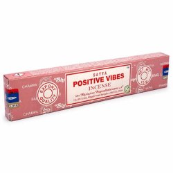 Satya Positive Vibes h�ndrullede r�gelsespinde 15 g i original �ske p� hvid baggrund.
