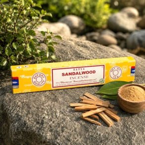 Satya Sandalwood r�gelsespinde 15 g &ndash; h�ndrullet indisk sandeltr� r�gelse