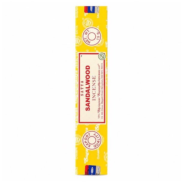 Satya Sandalwood r�gelsespinde &ndash; 15 gram h�ndrullet indisk masala-r�gelse med sandeltr�sduft