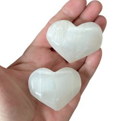 Polerede Selenit Hjerter