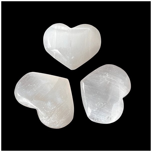 Polerede Selenit Hjerter