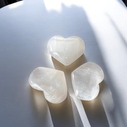 Polerede Selenit Hjerter