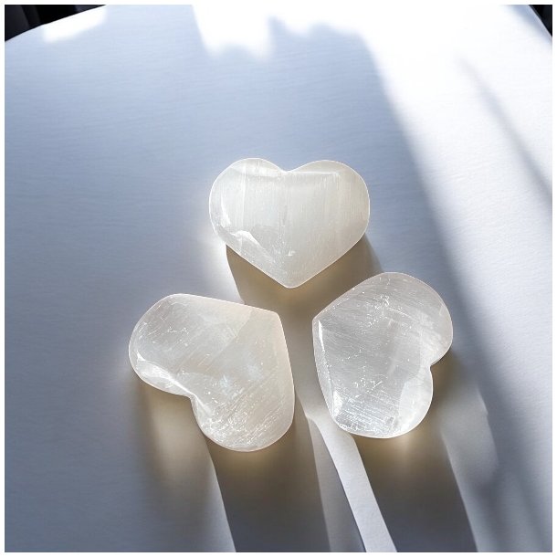 Polerede Selenit Hjerter