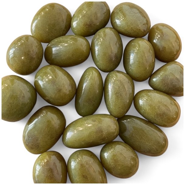 Gr�n serpentin | lommesten | M�l ca. 2 - 3 cm