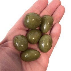 Gr�n serpentin | lommesten | M�l ca. 2 - 3 cm