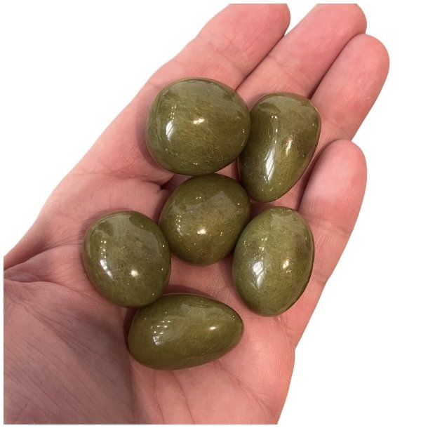 Gr�n serpentin | lommesten | M�l ca. 2 - 3 cm