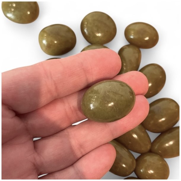 Gr�n serpentin | lommesten | M�l ca. 2 - 3 cm