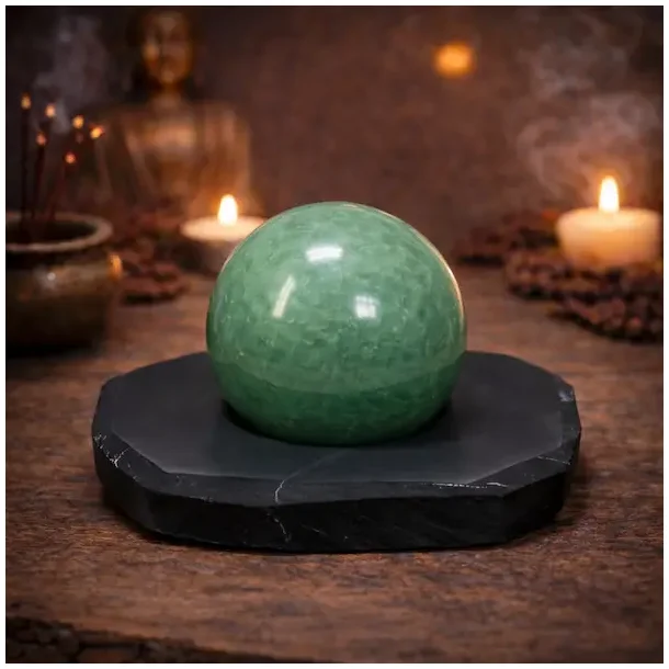 Energetisk base i shungit til st�rre krystalkugler