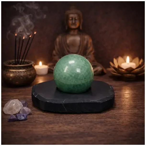 Energetisk base i shungit til st�rre krystalkugler