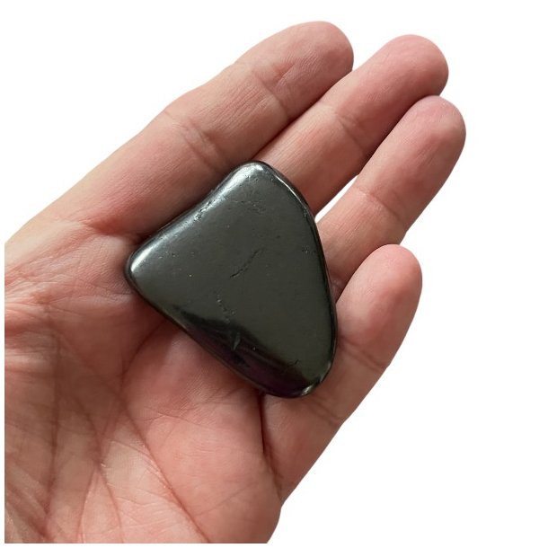 XL Flad Shungit Lommesten | M�l: 4 - 5 cm