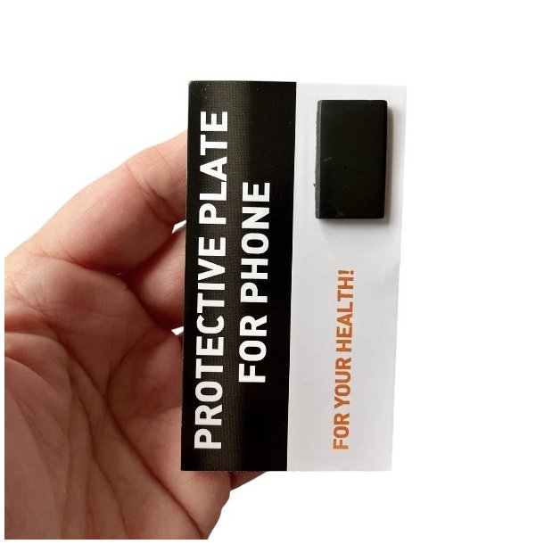 Shungit Beskyttelsesplade til Mobil  Rektangulr, 1,6 x 2,2 cm