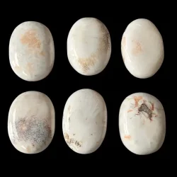 Skolezit h�ndsten / palmstones � ro, klarhed og blid spirituel energi