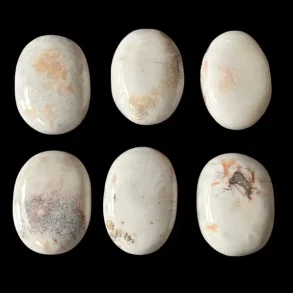 Skolezit h�ndsten / palmstones � ro, klarhed og blid spirituel energi