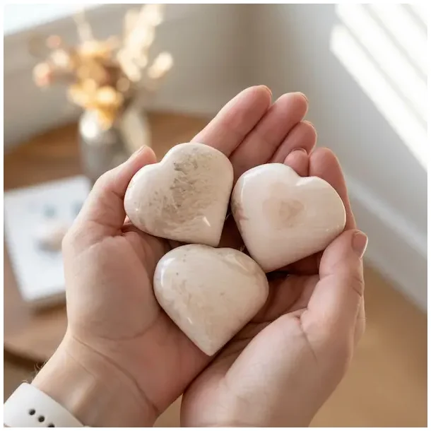 Skolezit hjerter i fin kvalitet � ro, klarhed og spirituel forbindelse