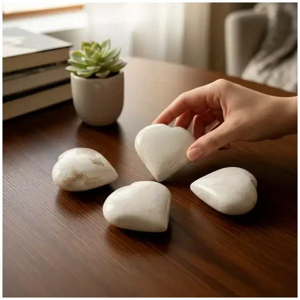 Skolezit hjerter i fin kvalitet � ro, klarhed og spirituel forbindelse