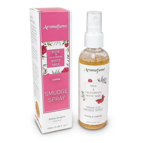 Smudge spray med hvid salvie og rose | Indhold 100 ml