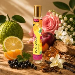 Soleil Intense eau de parfum med solb�r, bergamot, rose, vanilje og rav i varmt og luksuri�st parfumemilj�